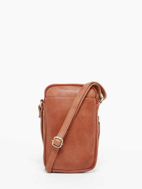 Telefoonetui /cross Body Leder Basilic pepper Bruin boston BBOS04 ander zicht 4