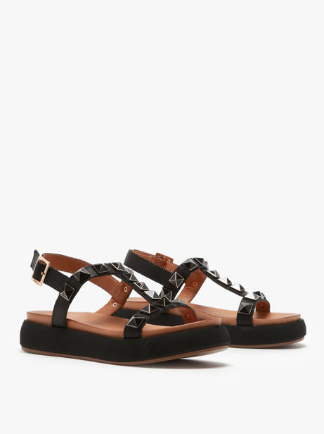 Sandalen Uit Leder Inuovo Zwart accessoires A96017 ander zicht 2