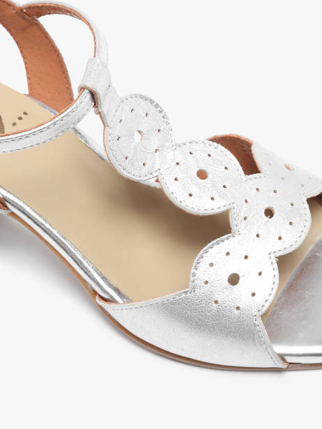 Sandalen Met Hak Uit Leder Rock and rose Zilver accessoires 1234TF ander zicht 1