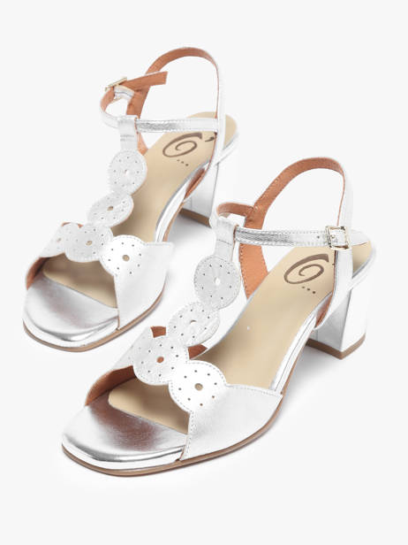 Sandalen Met Hak Uit Leder Rock and rose Zilver accessoires 1234TF ander zicht 3