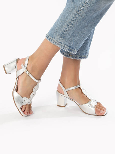 Sandalen Met Hak Uit Leder Rock and rose Zilver accessoires 1234TF ander zicht 2