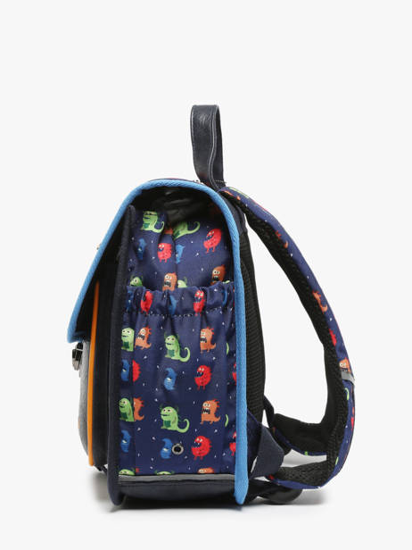 Rugzak Kleuter 1 Compartiment Cameleon Veelkleurig retro SD30 ander zicht 2