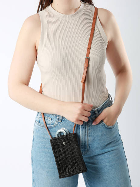 Cross Body Tas L'atelier Du Crochet Le voyage en panier Zwart l'atelier du crochet AM776 ander zicht 1