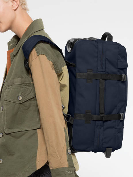 Handbagage Rugzak Eastpak Blauw authentic luggage K96L ander zicht 1