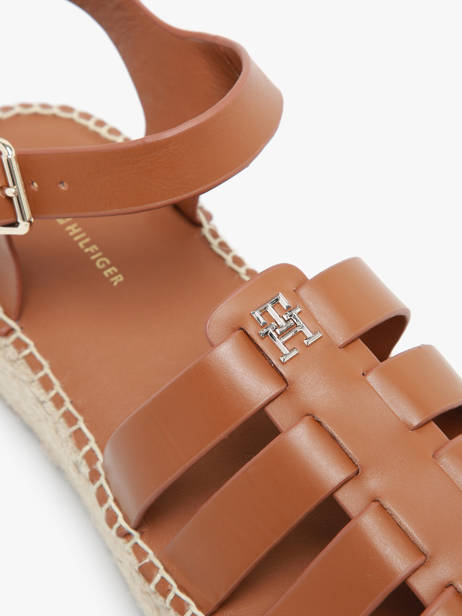 Sandalen Uit Leder Tommy hilfiger Bruin women 7743GQS ander zicht 2