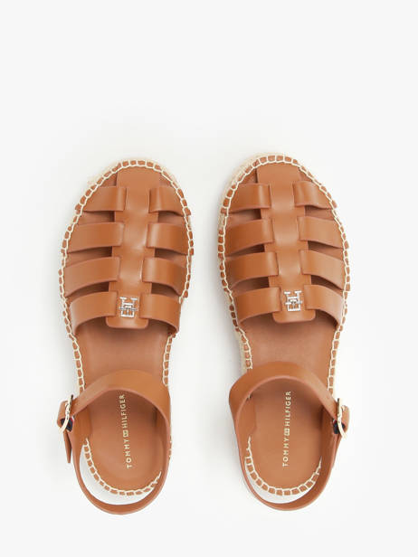 Sandalen Uit Leder Tommy hilfiger Bruin women 7743GQS ander zicht 3