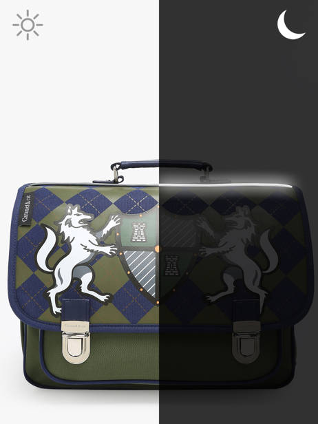 Boekentas 2 Compartimenten Caramel et cie Groen fier GA ander zicht 5