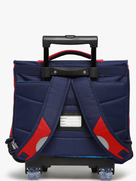 Boekentas Op Wieltjes 2 Compartimenten Snowball Blauw frenchie T46238 ander zicht 4