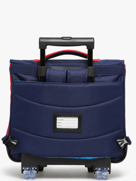 Boekentas Op Wieltjes 2 Compartimenten Snowball Blauw frenchie T46238 ander zicht 5