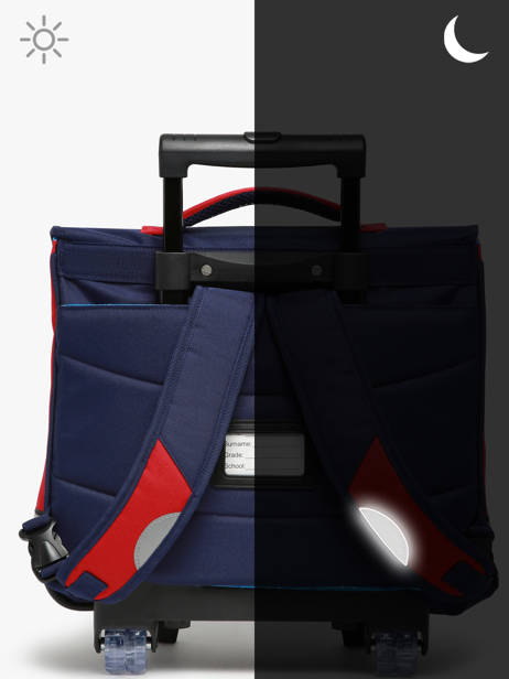 Boekentas Op Wieltjes 2 Compartimenten Snowball Blauw frenchie T46238 ander zicht 6