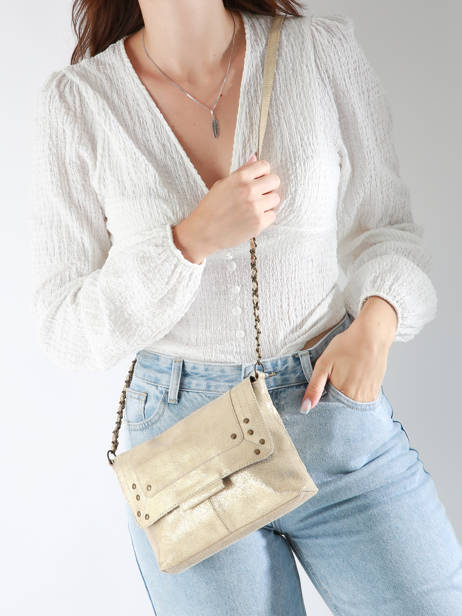 Cross Body Tas Felizia Leder Pieces Goud felizia 17116820 ander zicht 1