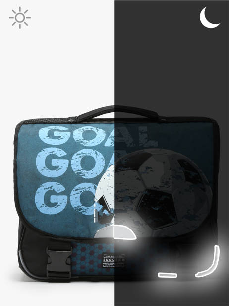 Boekentas 2 Compartimenten Skooter Blauw soccer squad 4462 ander zicht 5