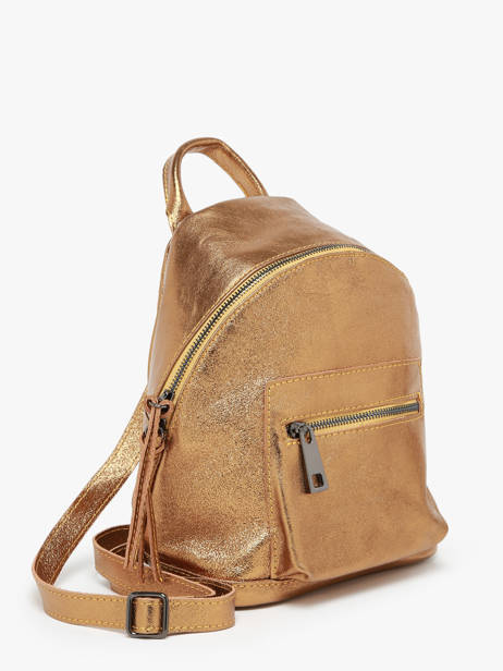 Rugzak Nine Leder Milano Goud nine NI23066 ander zicht 2