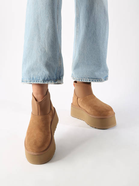 Boots Met Platformzool Classic Mini Dipper Uit Leder Ugg Bruin women 1168170 ander zicht 1
