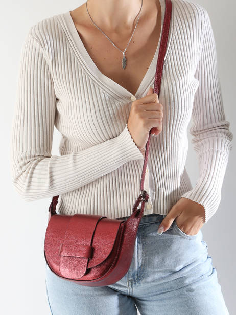 Cross Body Tas Nine Leder Milano Rood nine NI24064 ander zicht 1