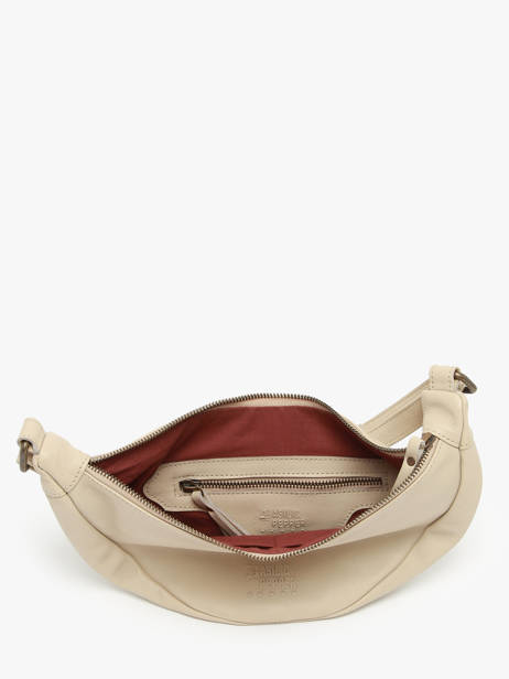 Cross Body Tas Cow Leder Basilic pepper Beige cow BCOW73 ander zicht 3