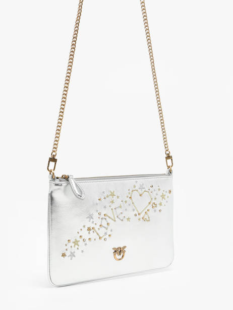 Cross Body Tas Love Bag Icon Leder Pinko Zilver love bag icon A1YW ander zicht 2