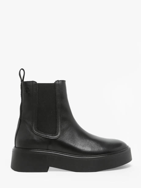 Chelsea Boots Uit Leder Tommy hilfiger Zwart women 8095BDS