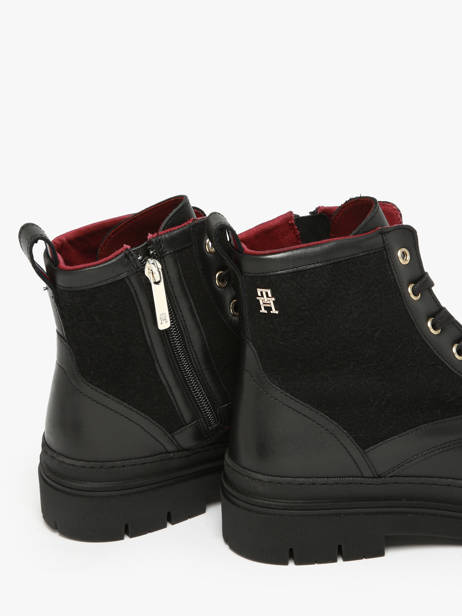 Enkellaarsjes Uit Leder Tommy hilfiger Zwart women 8447BDS ander zicht 3