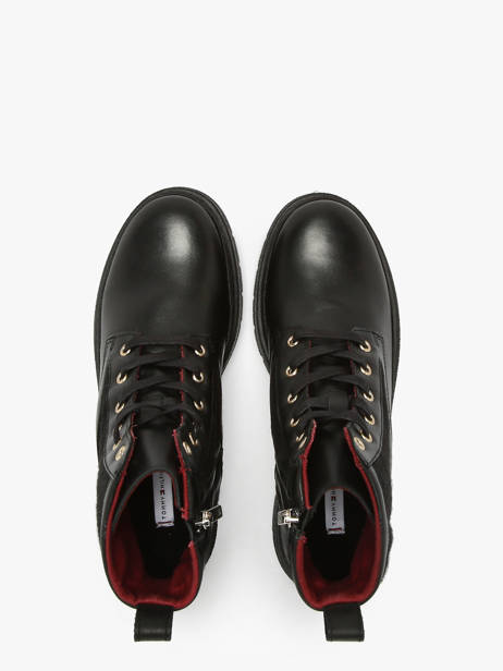 Enkellaarsjes Uit Leder Tommy hilfiger Zwart women 8447BDS ander zicht 4