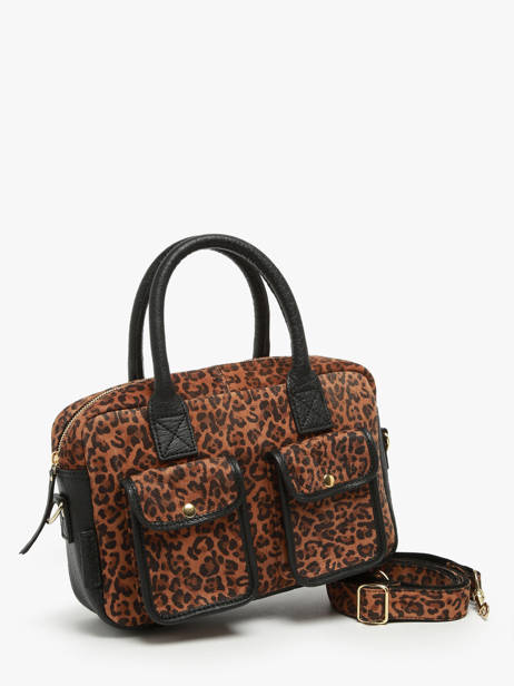 Cross Body Tas Leopard Leder Paul marius Zwart leopard DANDSLEO ander zicht 1
