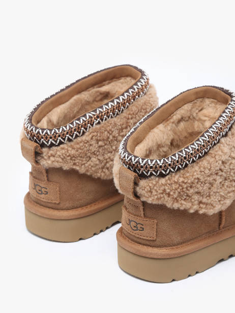 Boots Classic Ultra Mini Maxi Curly Uit Leder Ugg Bruin women 1158263 ander zicht 3