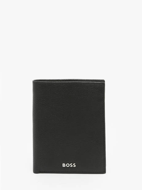 Portefeuille Leder Hugo boss Zwart grained HLO416A