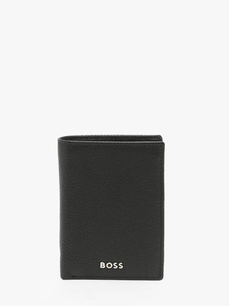 Portefeuille Met Portemonnee Leder Hugo boss Zwart grained HLG416A