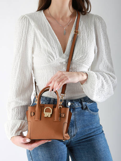 Cross Body Tas Xs Equestre Leder Etrier Bruin equestre EEQT142X ander zicht 1