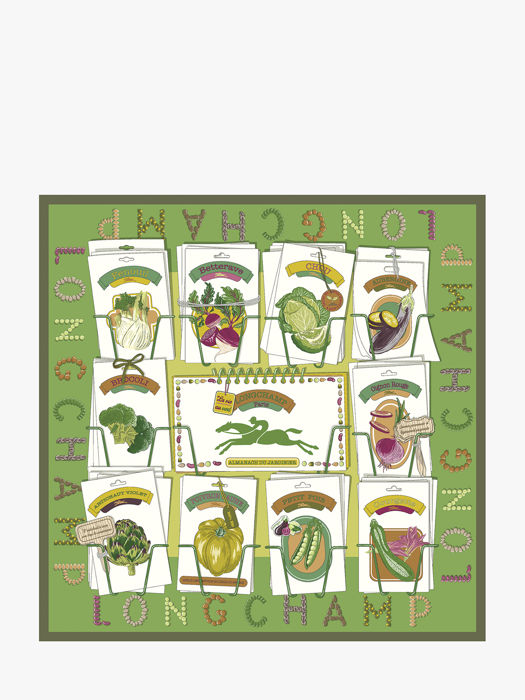 Longchamp Soie gots Foulard Groen