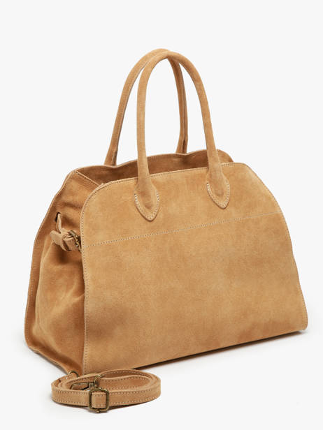 Schoudertas Velvet Leder Milano Bruin velvet VE24118 ander zicht 2