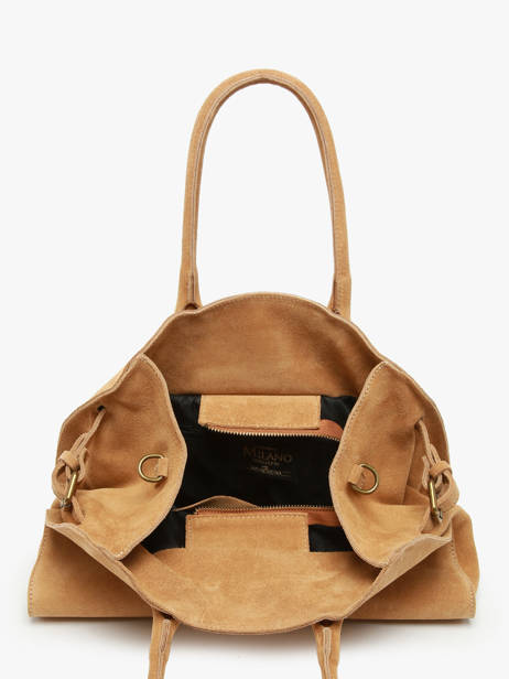 Schoudertas Velvet Leder Milano Bruin velvet VE24118 ander zicht 3