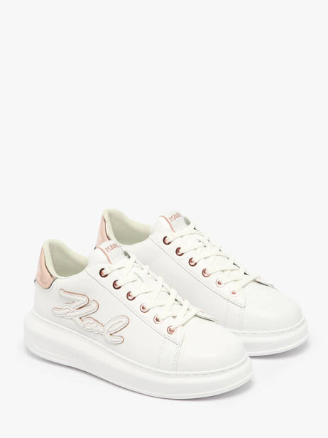 Sneakers Kapri Signiature Embossed Uit Leder Karl lagerfeld Wit women KL62511A ander zicht 2