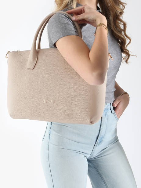 Handtas Tiny Leder Nathan baume Beige victoria 88 ander zicht 1