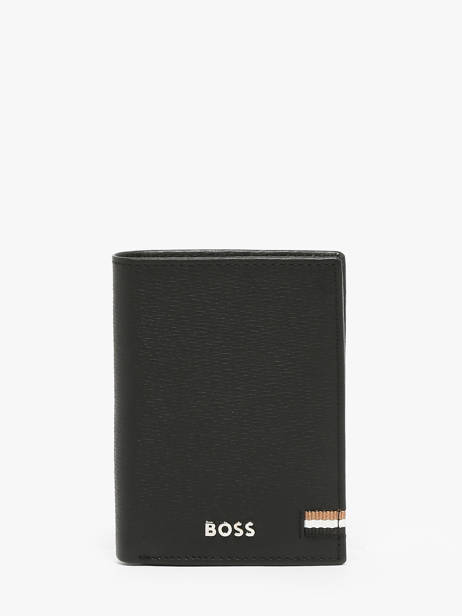 Portefeuille Met Portemonnee Leder Hugo boss Zwart iconic HLG421A