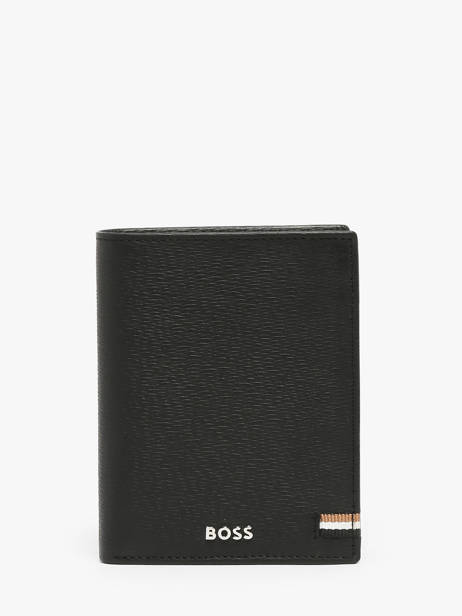 Portefeuille Leder Hugo boss Zwart iconic HLO421A