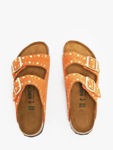 Slippers Arizona Rivet Uit Leder Birkenstock Oranje women 1029513 ander zicht 3