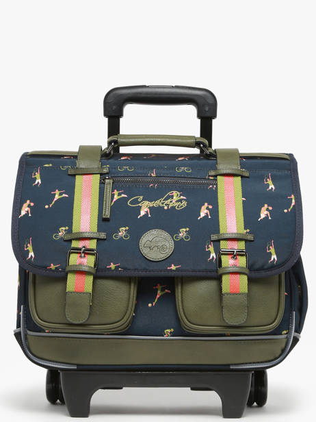 Boekentas Op Wieltjes 2 Compartimenten Cameleon Groen vintage urban PBVBCR38