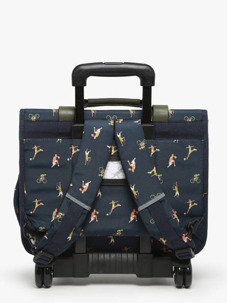 Boekentas Op Wieltjes 2 Compartimenten Cameleon Groen vintage urban PBVBCR38 ander zicht 4