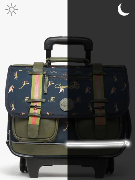 Boekentas Op Wieltjes 2 Compartimenten Cameleon Groen vintage urban PBVBCR38 ander zicht 8