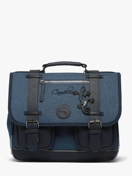 Boekentas 2 Compartimenten Cameleon Blauw vintage color - VIC-CA35