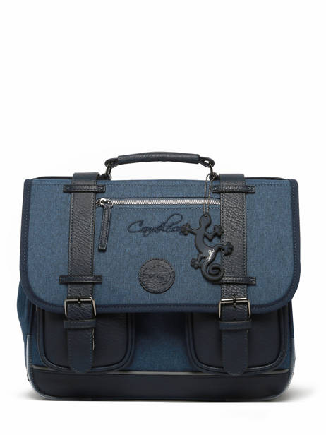 Boekentas 2 Compartimenten Cameleon Blauw vintage color - VIC-CA35 ander zicht 6