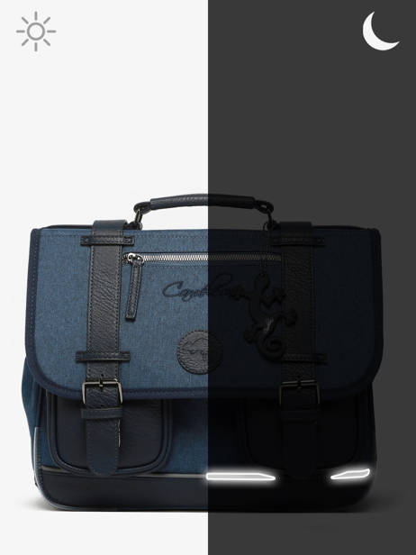 Boekentas 2 Compartimenten Cameleon Blauw vintage color - VIC-CA35 ander zicht 7