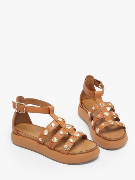 Sandalen Uit Leder Inuovo Groen women A96039 ander zicht 1