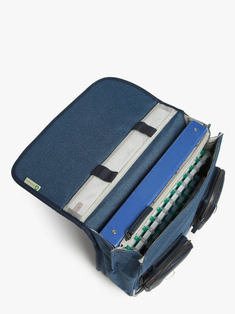 Boekentas 2 Compartimenten Cameleon Blauw vintage color - VIC-CA35 ander zicht 3