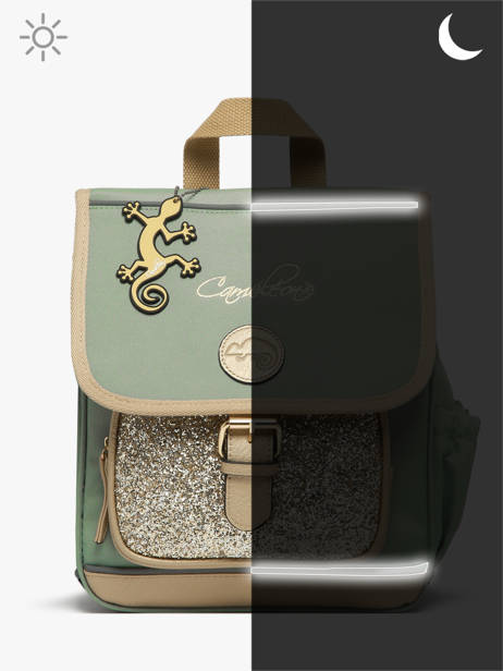 Rugzak 1 Compartiment Cameleon Groen vintage fantasy SD30 ander zicht 8