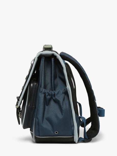 Boekentas Kinderen 2 Compartimenten Cameleon Blauw vintage urban CA38 ander zicht 2