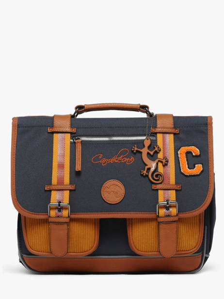 Boekentas Kinderen 2 Compartimenten Cameleon Blauw vintage urban CA38