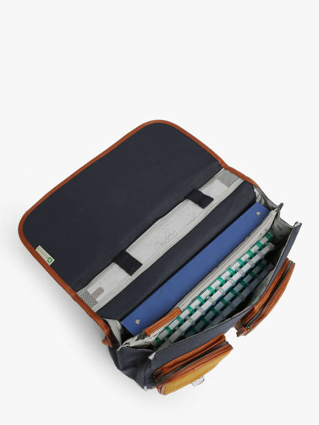 Boekentas Kinderen 2 Compartimenten Cameleon Blauw vintage urban CA38 ander zicht 3