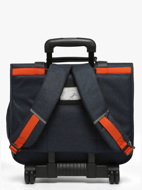 Boekentas Op Wieltjes 3 Compartimenten Cameleon Blauw vintage urban CR41 ander zicht 5